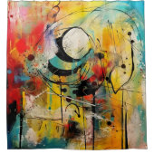 Abstrakte Explosion lebendiger Farben und Dynamik Duschvorhang (Vorderseite)