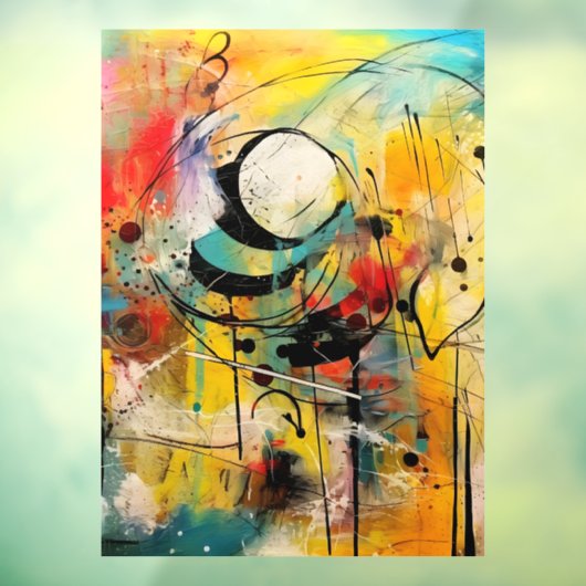 Abstrakte Explosion lebendiger Farben und Dynamik Fensteraufkleber (Blatt 3)