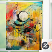 Abstrakte Explosion lebendiger Farben und Dynamik Fensteraufkleber (Zuhause)