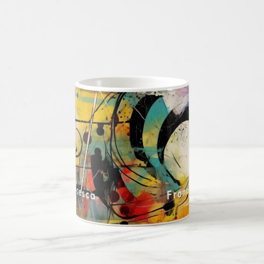 Abstrakte Explosion lebendiger Farben und Dynamik Kaffeetasse (Mittel)