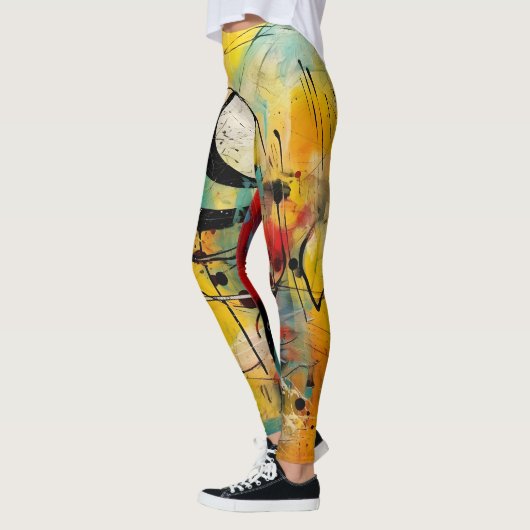 Abstrakte Explosion lebendiger Farben und Dynamik Leggings (Links)