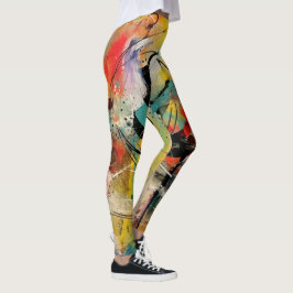 Abstrakte Explosion lebendiger Farben und Dynamik Leggings