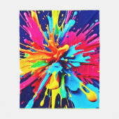 Abstrakte Explosion von Farbe und Farbe Fleecedecke (Vorderseite)