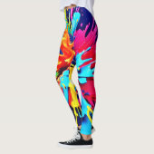 Abstrakte Explosion von Farbe und Farbe Leggings (Links)