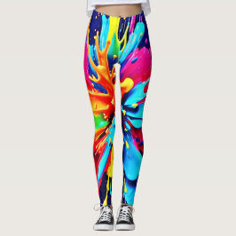 Abstrakte Explosion von Farbe und Farbe Leggings