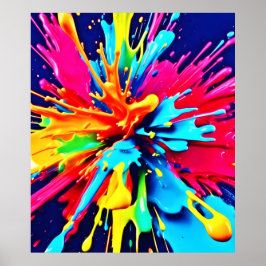 Abstrakte Explosion von Farbe und Farbe Poster