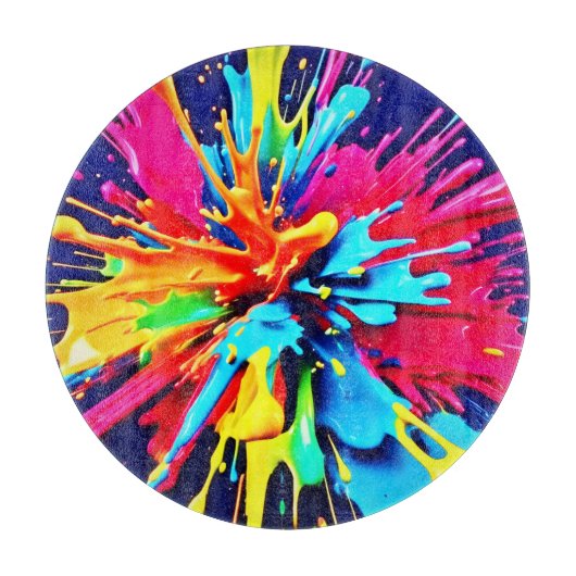 Abstrakte Explosion von Farbe und Farbe Schneidebrett (Vorderseite)