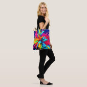 Abstrakte Explosion von Farbe und Farbe Tasche (Am Model)