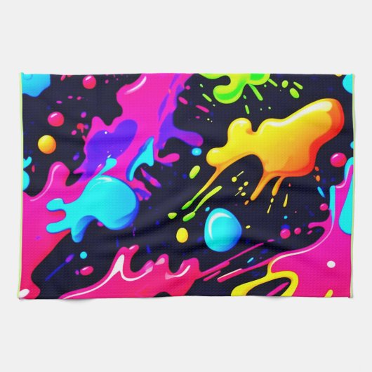 Abstrakte Explosionsart in flüssiger Farbe Geschirrtuch (Horizontal)