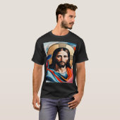 Abstrakte Expressionismus-Bilder von Jesus auf ein T-Shirt (Vorne ganz)