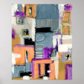 Abstrakte expressionistische Art Gebäude Malerei Poster (Vorne)