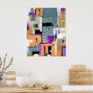 Abstrakte expressionistische Art Gebäude Malerei Poster