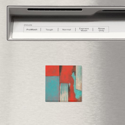 Abstrakte expressionistische Kunstmalerei Rot Türk Magnet (In Situ (Geschirrspüler))