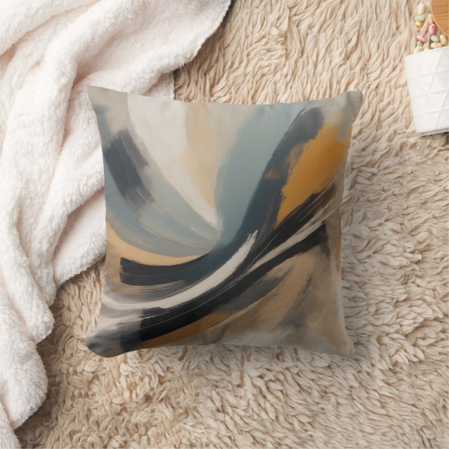 Abstrakte expressionistische Pinselstriche rhythmi Kissen (Decke)