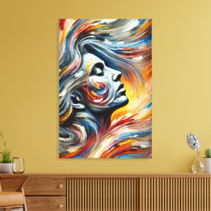 Abstrakte expressionistische Portraits des Mensche Leinwanddruck