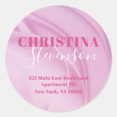 Abstrakte Extravagant rosa Rücksendeadresse Runder Aufkleber (Vorderseite)