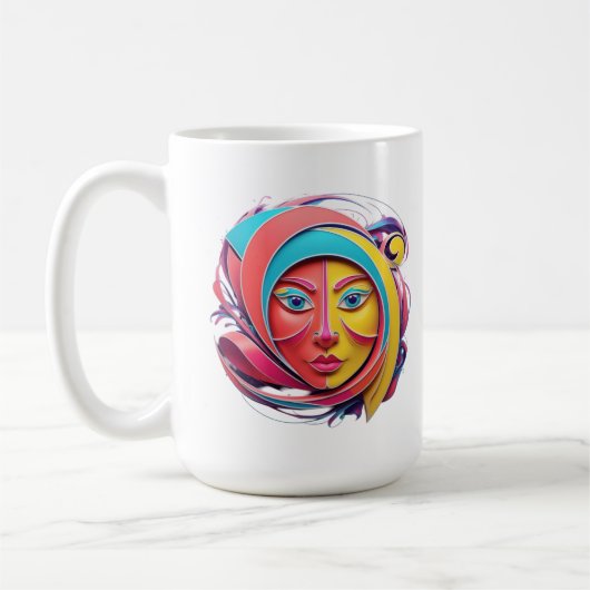 Abstrakte Face Art Logo Design. Kaffeetasse (Links)