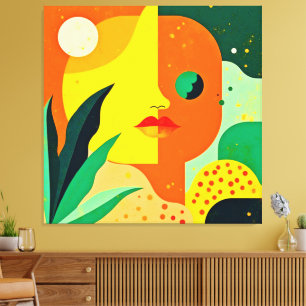 Abstrakte Face Color Block Art Leinwanddruck