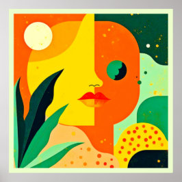 Abstrakte Face Color Block Art Poster