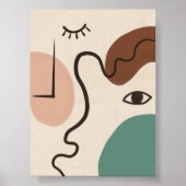 Abstrakte Face Line Art Poster (Vorne)