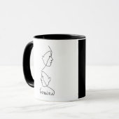 Abstrakte Face Profile Line Art Gemini Zodiac Zeic Tasse (Vorderseite Links)