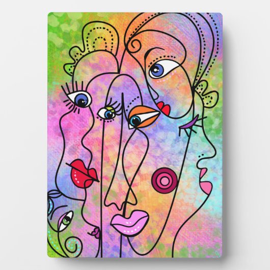 Abstrakte Faces Plaque Fotoplatte (Vorderseite)