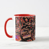 Abstrakte Fahrräder Flasche mit Monogramm Tasse (Links)