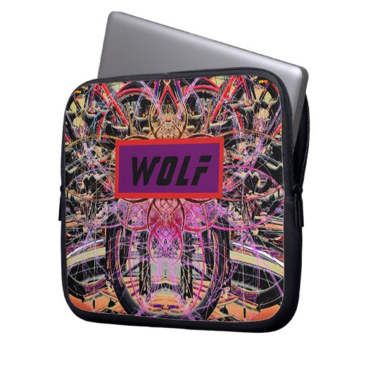 Abstrakte Fahrräder und ein Name oder ein Wort für Laptopschutzhülle (Vorderseite Links)