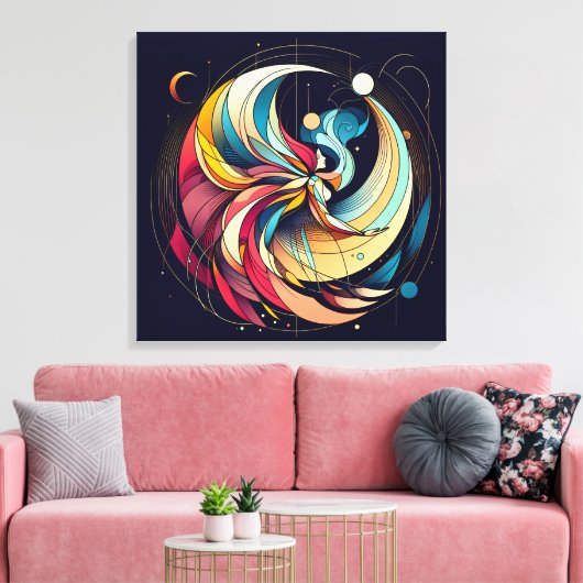 Abstrakte Fairy Art Stretched Leinwand (Insitu (Wohnzimmer))