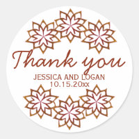 Abstrakte Fall-Blume Kupferrot, Hochzeitskleber