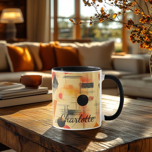 Abstrakte Fall Geometrische Tasse - Personalisiert