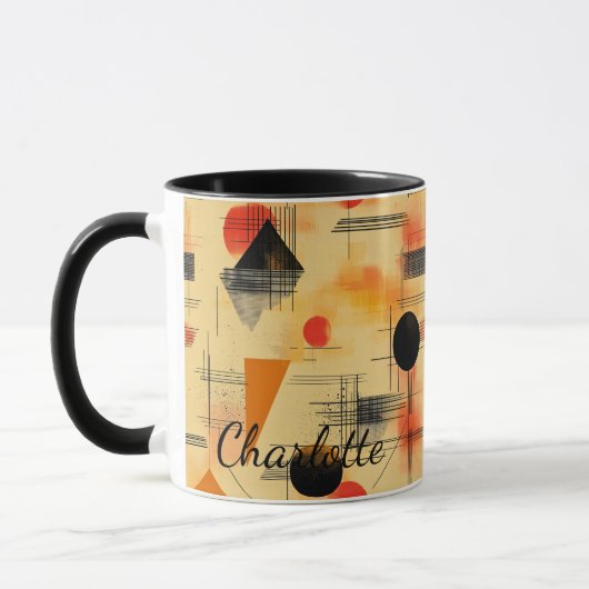 Abstrakte Fall Geometrische Tasse - Personalisiert (Links)