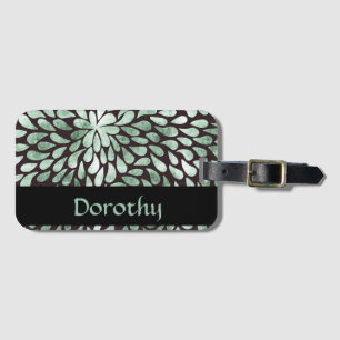 Abstrakte Fallblätter auf schwarz Gepäckanhänger