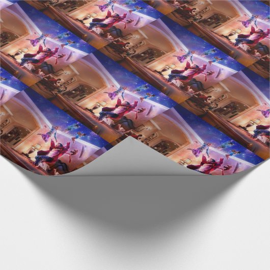 Abstrakte Fantasie-Peter- Panfeier Geschenkpapier (Ecke)