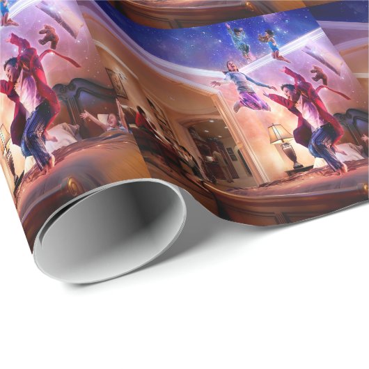 Abstrakte Fantasie-Peter- Panfeier Geschenkpapier (Rolleneckpunkt)