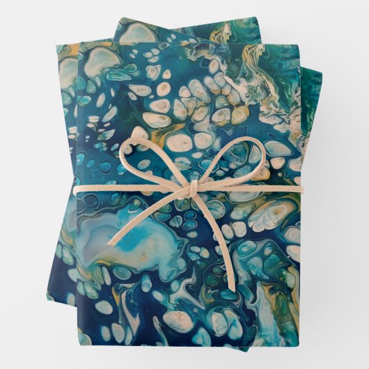 Abstrakte Fantasie unter Wasser Geschenkpapier Set (Beispiel)