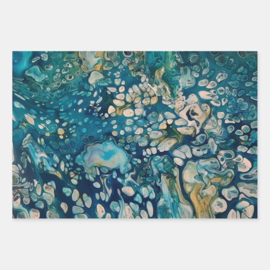 Abstrakte Fantasie unter Wasser Geschenkpapier Set (Vorderseite)