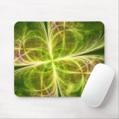Abstrakte Fantasie Vier Blätter Grüngelbe Klee Mousepad (Mit Mouse)