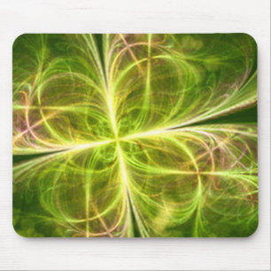 Abstrakte Fantasie Vier Blätter Grüngelbe Klee Mousepad