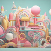 Abstrakte Fantasieformen in Pastellfarben Aufkleber (Vorderseite)