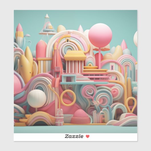 Abstrakte Fantasieformen in Pastellfarben Aufkleber (Blatt)