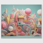 Abstrakte Fantasieformen in Pastellfarben Geschenkpapier (Flach)