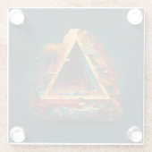 Abstrakte Fantasien Welt der unmöglichen Objekte Glasuntersetzer (Rückseite)