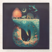 Abstrakte Fantasien Welt der unmöglichen Objekte Glasuntersetzer (Vorderseite)