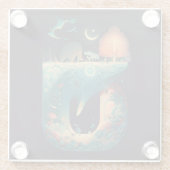 Abstrakte Fantasien Welt der unmöglichen Objekte Glasuntersetzer (Rückseite)