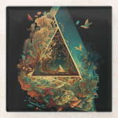 Abstrakte Fantasien Welt der unmöglichen Objekte Glasuntersetzer (Vorderseite)