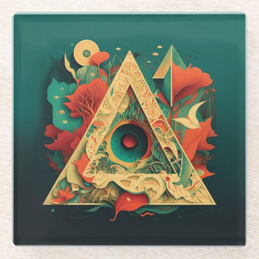 Abstrakte Fantasien Welt der unmöglichen Objekte Glasuntersetzer (Vorderseite)