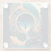 Abstrakte Fantasien Welt der unmöglichen Objekte Glasuntersetzer (Rückseite)