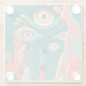 Abstrakte Fantasien Welt der unmöglichen Objekte Glasuntersetzer (Rückseite)