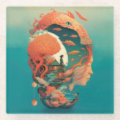 Abstrakte Fantasien Welt der unmöglichen Objekte Glasuntersetzer (Vorderseite)